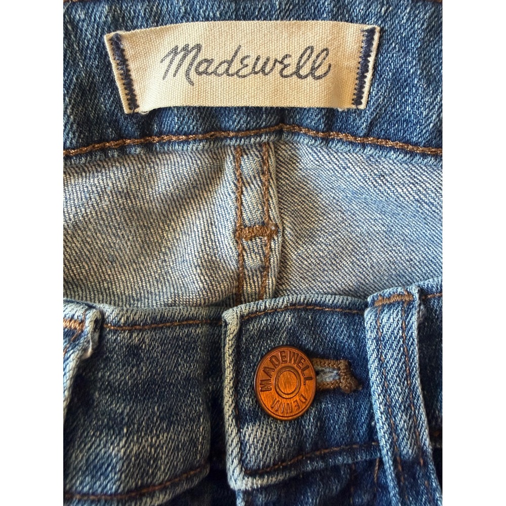 Madewell 9 High-Rise Skinny Crop Jeans Raw Step Hem Blue Wash 27 H5803 - Picture 3 of 7